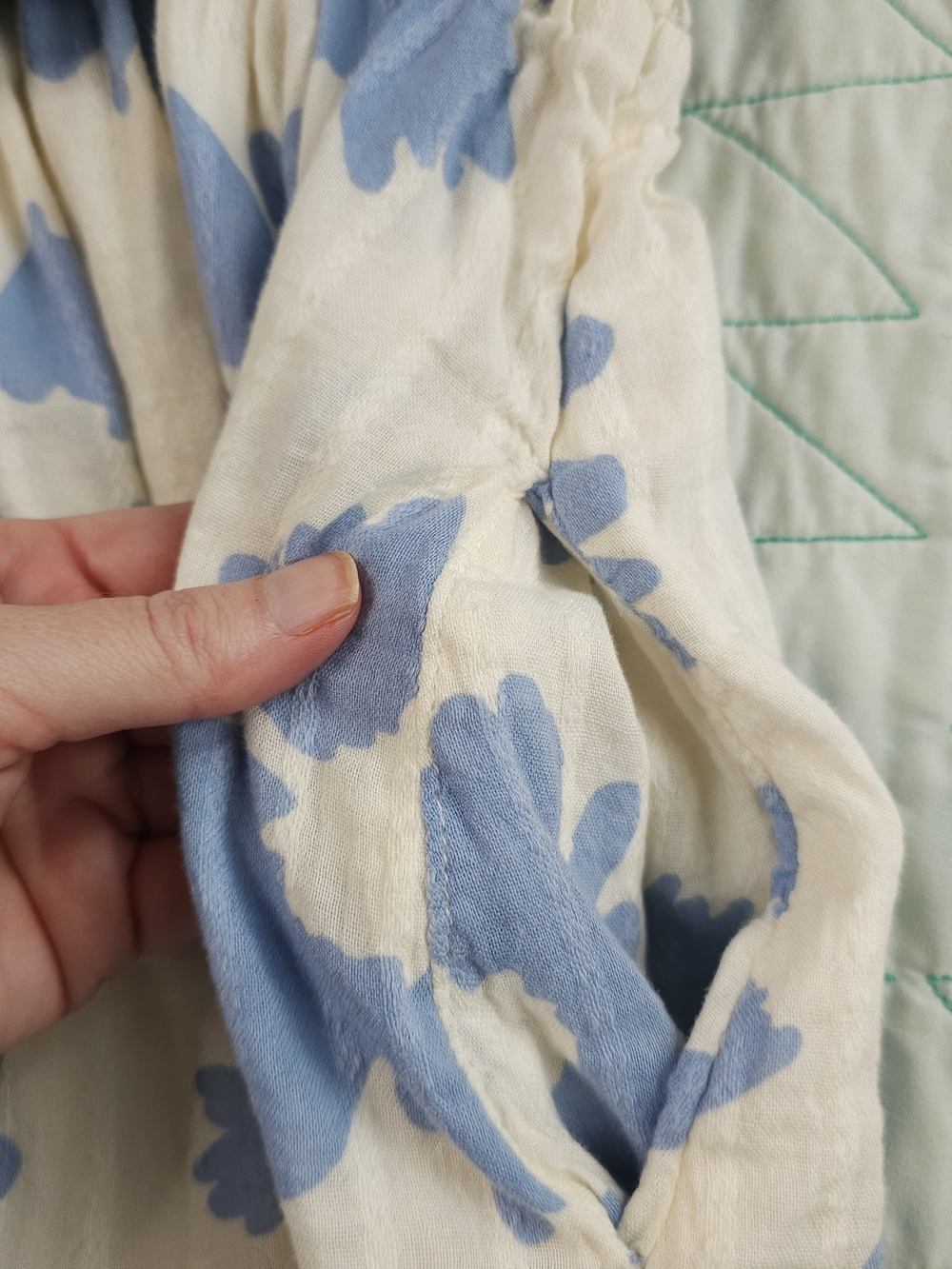 American Eagle Blue Floral Smocked Puff Sleeve Cottagecore Mini Dress - Picture 5 of 8